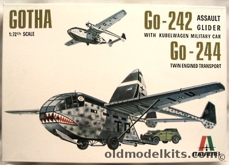Italaerei 1/72 Gotha Go-242 Assult Glider with Kubelwagen or Go-244  Twin Engine Transport, 111 plastic model kit
